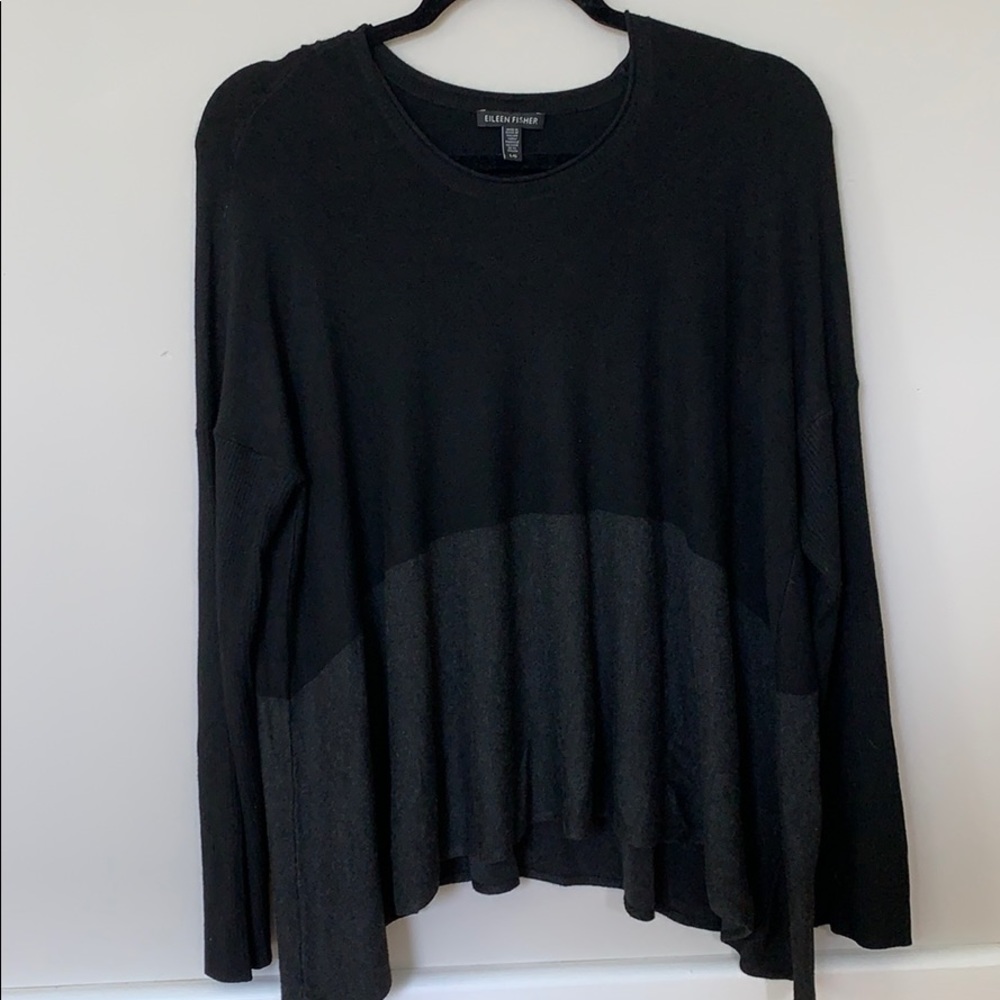 Eileen Fisher Black and Grey Sweater